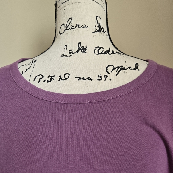 Duluth Trading Co Long Sleeve Tee Womens 3X Purple Cotton Crew Neck - Picture 2 of 10